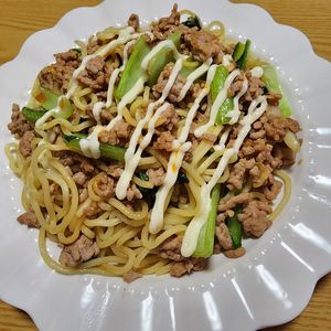 ナムディの作ってみた!投稿(超特急なのに絶品♩コクうまひき肉焼きそば)