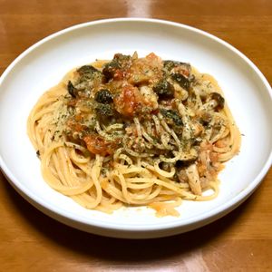 Nao★彡の作ってみた!投稿(お手軽！鯖缶のトマトパスタ🍅🐟)