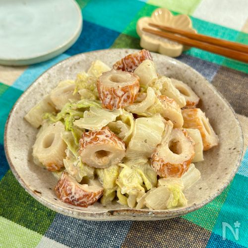 白菜とちくわのごまマヨあえ【火を使わず簡単♪】