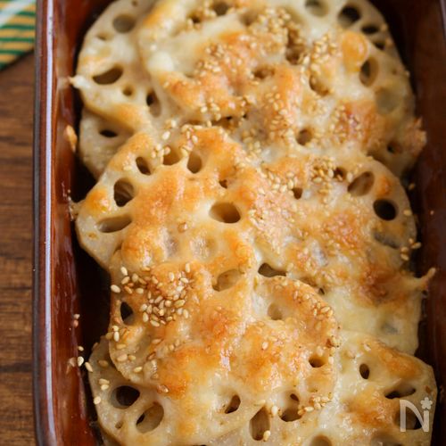 パパッともう一品♪れんこんの味噌マヨチーズ焼き