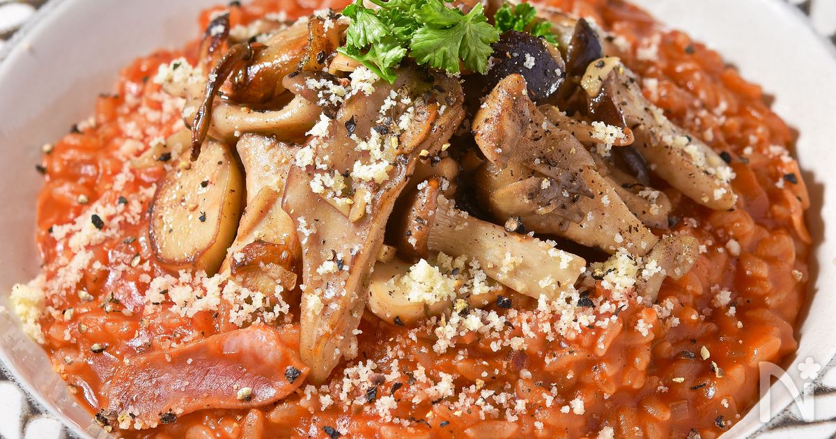 きのこのトマトリゾット│炊飯器で簡単イタリアン
