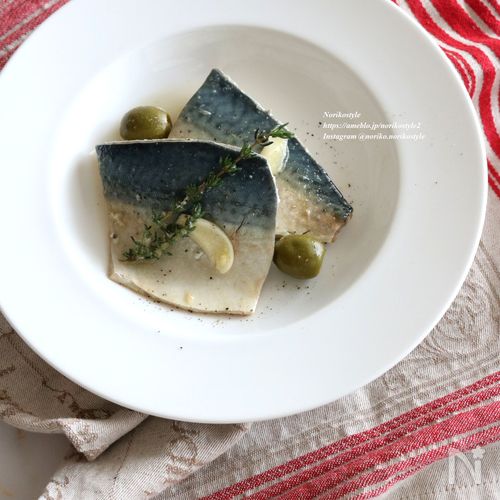 サバとオリーブのビール煮