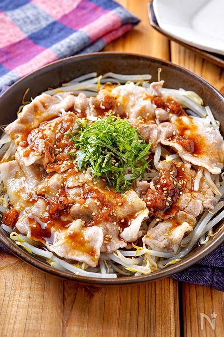 豚バラもやしの梅だれ