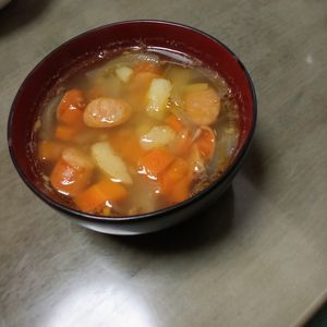 鶏皮坊主の作ってみた!投稿(ピリッとスパイシー♪たっぷり野菜のカレースープ)