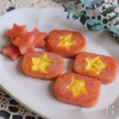 型抜きハムの卵焼き