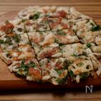 カリッとシャキシャキ♡【レンコンとパセリのチーズチヂミ】