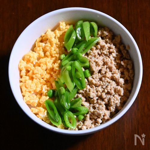 レンジで簡単！ヘルシー三色丼
