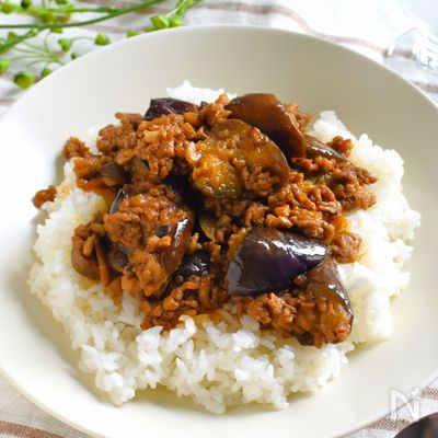 【なすキーマカレー】ワンパン包丁いらず♪