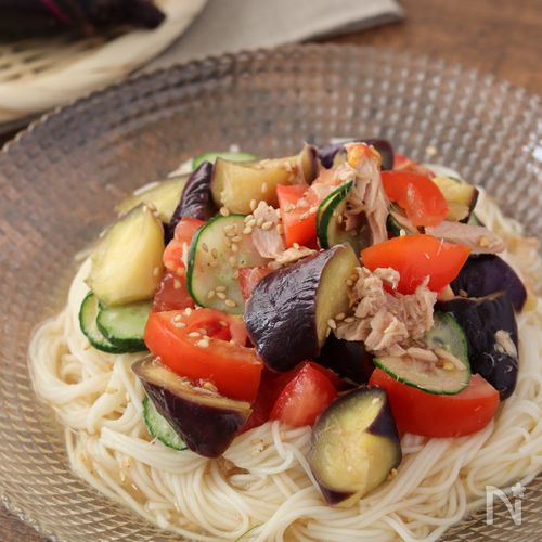 さっぱり夏野菜！ぶっかけそうめん