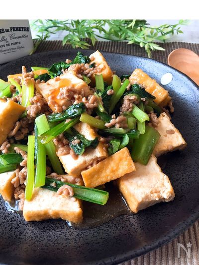 小松菜と厚揚げとひき肉の甘酢あん By Chiko レシピサイト Nadia ナディア プロの料理家のおいしいレシピ