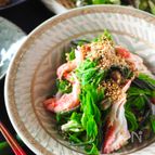 【レンジで簡単1分】カニかまと山菜〈こしあぶら〉のごま和え