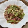 楽ラク手抜キッチン🐶🐾の作ってみた!投稿(味付け簡単!しめじとアスパラベーコンの炒め物)