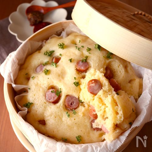 ホットケーキミックスで♩【ふわもちソーセージ蒸しパン】