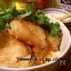 ニョクマム味のタラの唐揚げ丼