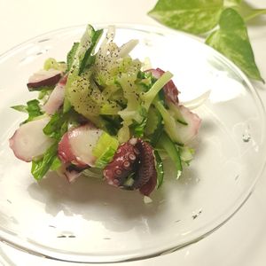 とのちゃまの作ってみた!投稿(タコときゅうりのネギ塩サラダ)
