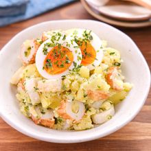 【半熟卵ののり塩バターポテサラ】お箸が止まらない♡節約副菜