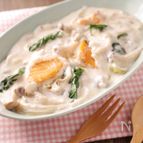 フライパンで簡単鮭のクリーム煮✽ごはんもパンもパスタも合う！