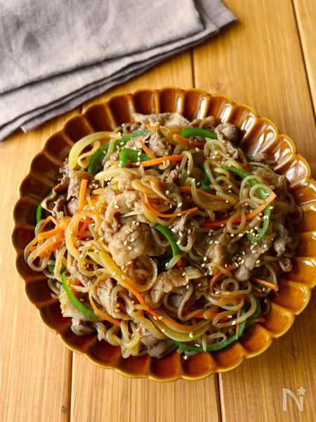 上州牛のチャプチェ風炒め