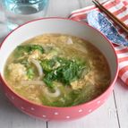 【シャキシャキレタスの卵とじうどん】とろとろ餡で温まる♪