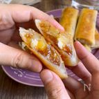 春巻きの皮で簡単♡食べたらまるで「アップルチーズケーキパイ」