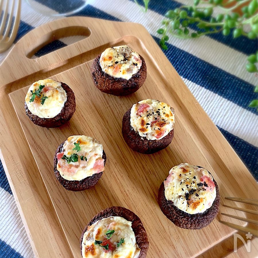 キャラウェイとクリームチーズのマッシュルーム詰めのレシピ