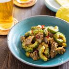 ゴーヤと砂肝のカレーマヨ炒め