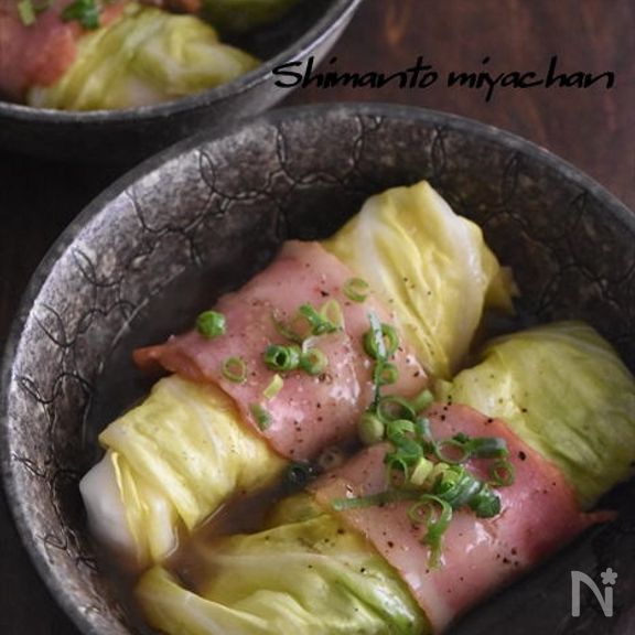 じゅわっとしみでる～！ふわふわ♪はんぺんの和風ロールキャベツ