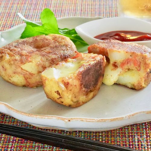 やわらかポテサラとコンビーフのお焼き【舌で潰せる】（介護食）
