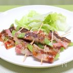 スナップエンドウのベーコン巻き焼き