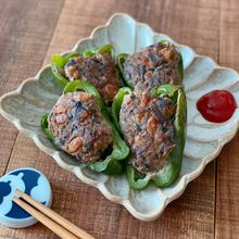 ひじき煮入り!ピーマンの肉詰め