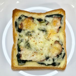 キャピタンの作ってみた!投稿(【トースト】ほうれんそうとベーコンの和風チーズトースト)