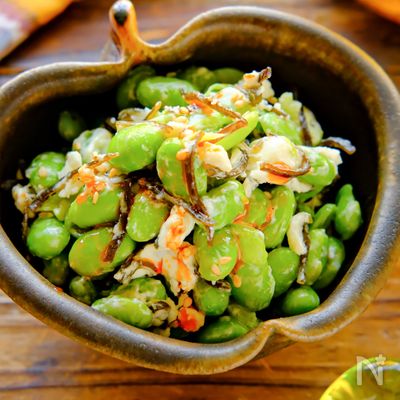 ふふおつまみ【枝豆とクリームチーズの塩昆布あえ】