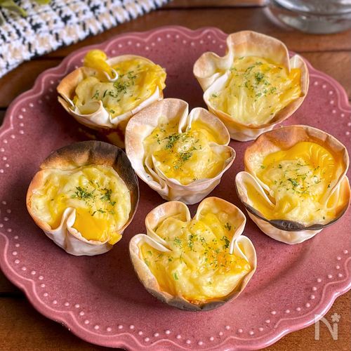 餃子の皮で簡単！お弁当に嬉しい「お花コーンキッシュ」