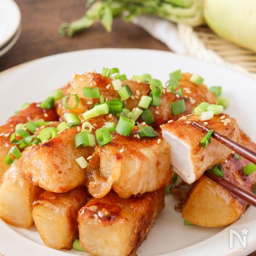 【肉巻き大根の照り焼き】絶妙な食感
