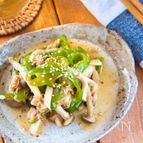 レンジで簡単！きのことピーマンの旨煮﻿