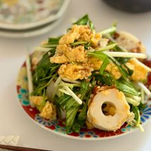 水菜ちくわとふんわり卵の甘酢和え【栄養バランス◎】