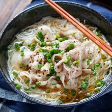 ぶっかけ豚ネギ塩そうめん＃包丁不要＃やみつき