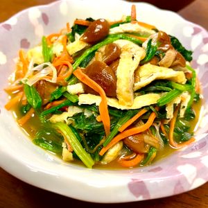iko298130の作ってみた!投稿(ごはんもお酒もいける〝なめことほうれん草の煮浸し〟)