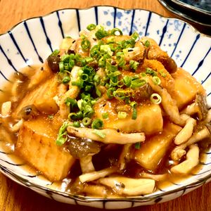 michuの作ってみた!投稿(⁡ 【カリカリ厚揚げ！きのことろみあん】
揚げない揚げ出し)