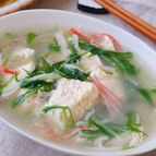 10分以内で完成🙌〈豆腐と水菜のスープ〉ほっこり優しい✨