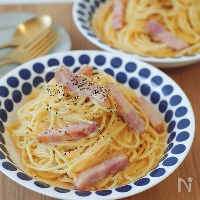 全卵で♬ボウルで混ぜるだけ！失敗なし！【カルボナーラ】