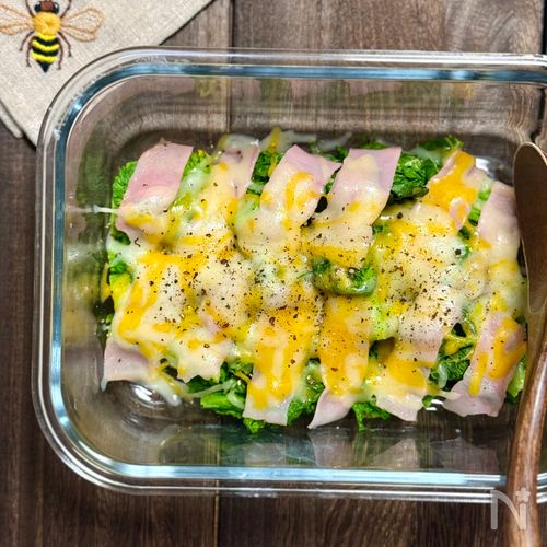 あと一品に♪《菜の花とベーコンの香ばしチーズ焼き》