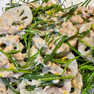 とーるじーじの作ってみた!投稿(れんこんと水菜のシャキシャキサラダ【#作り置き #お弁当】)