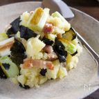 焼き長ネギとベーコンの海苔ポテトサラダ