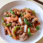 【下味調理】豚肉のナポリタン炒め
