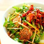 水菜の大量消費作り置きレシピ「水菜と牛肉のピリ辛サラダ」