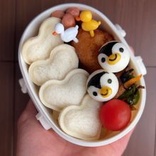 【簡単デコおかず】うずらペンギン