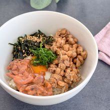〖塩辛×納豆〗とろたまごはん