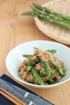 レンジで簡単◎アスパラガスとツナのごま和え