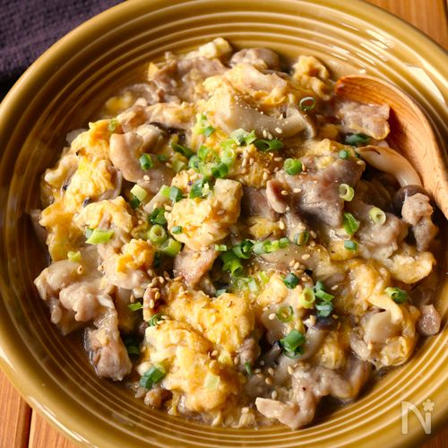 ワンパン10分!【豚こま肉ときのこのとろ玉和風あんかけ】